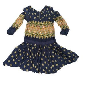 Free People Blue Boho Midnight Combo‎ Multicolor Enid Dress Size XS